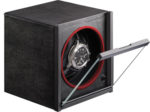 Кутия за самонавиващи се часовници Charles Kaeser HORIZON ROUGE Minimalist Black & Red Accent Leather-Clad, Glass Door, Single Watch Winder